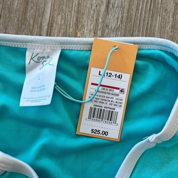 Womens Kona Sol NWT Blue Bikini High Waist Bottom - L - Picture 5 of 5